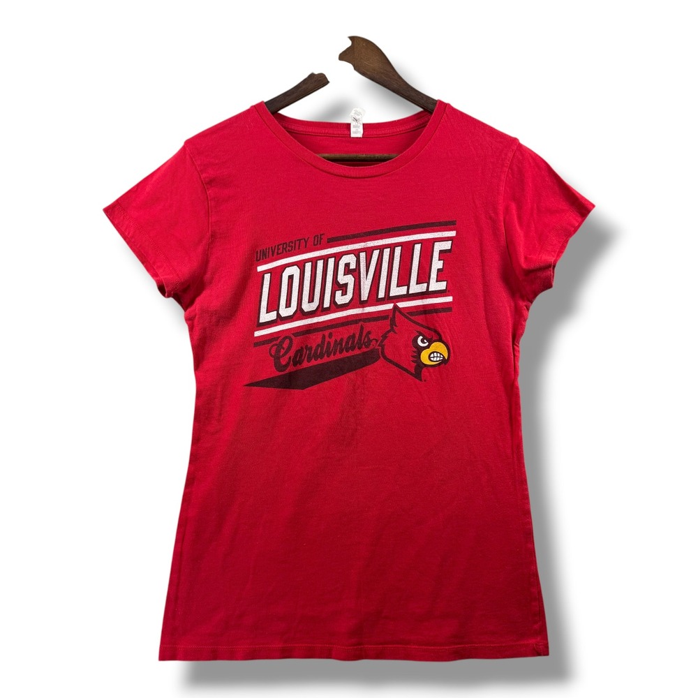 Alstyle University of Louisville Cardinals Red Graphic T-Shirt Womens XL NCAA